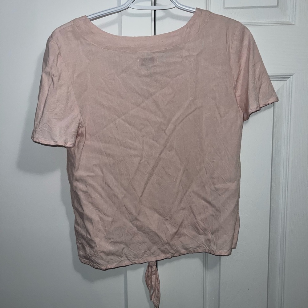 Pink Button-Up Women's Top - Picture 3 of 4